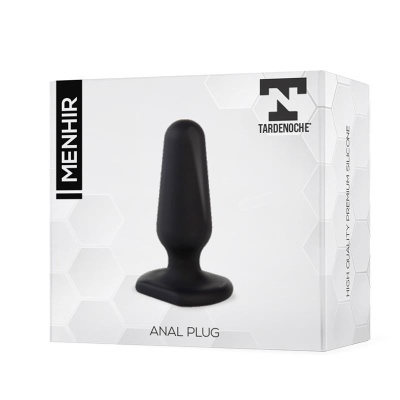 Embalagem branca com plugue anal preto MENHIR TARDENOCHE