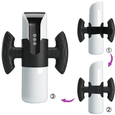 Dispositivo de treino preto e branco com fecho de velcro ajustável