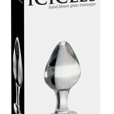 Embalaem branco com massageador de vidro transparente Icicles