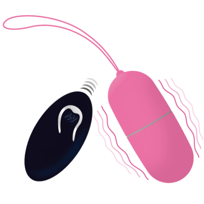 Dois vibradores pessoais, um oval preto e outro rosa em forma de cápsula