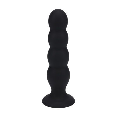 Produto de silicone preto com formato segmentado e base larga