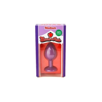 Plug anal roxo em silicone numa caixa roxa Candy Lust