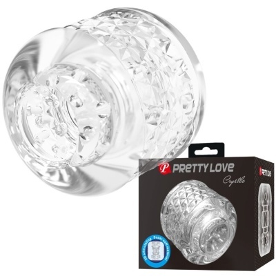 Masturbador masculino transparente textura cristal embalagem PRETTY LOVE Crystle selo azul super macio