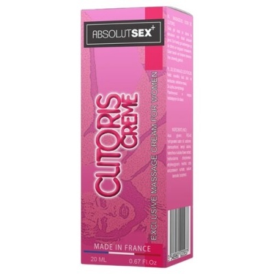 Embalagem rosa de creme CLITORIS CREME para mulheres, marca ABSOLUT SEX+