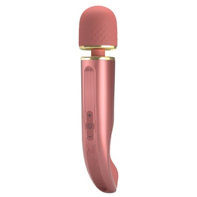 Vibrador massajador portátil cor de rosa com botões de controlo