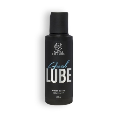 Frasco preto de lubrificante corporal Cobeco Anal LUBE