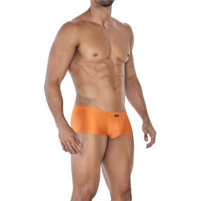 Cuecas boxer masculinas cor laranja com etiqueta preta na cintura