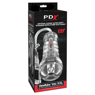 Embalagem preta de masturbador transparente PDX Elite ViewTube Vac XXL