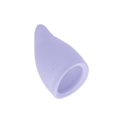 Produto cónico lilás em silicone com textura de gotas