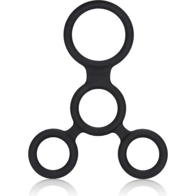 anel preto de silicone com quatro aros interligados