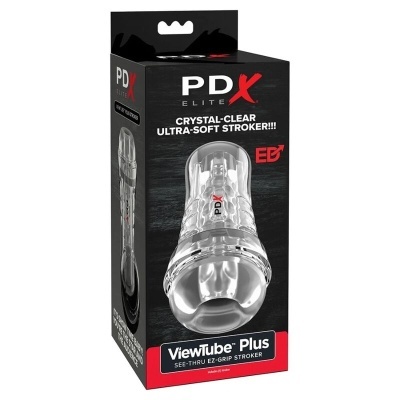 Embalagem preta com masturbador transparente PDX Elite ViewTube Plus
