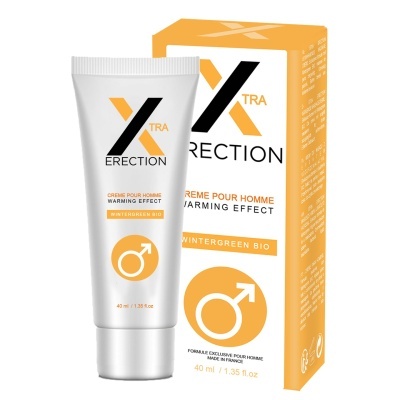 Frasco branco de creme e caixa com texto preto e laranja