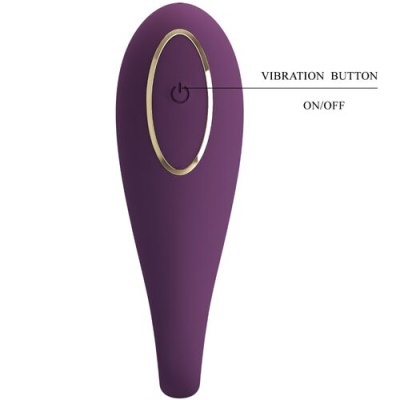 Dispositivo vibratório roxo com botão de ligar/desligar