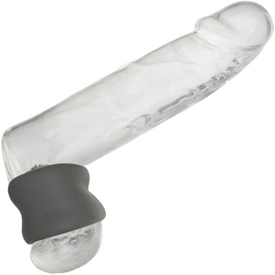 Objeto em vidro transparente com base preta em silicone