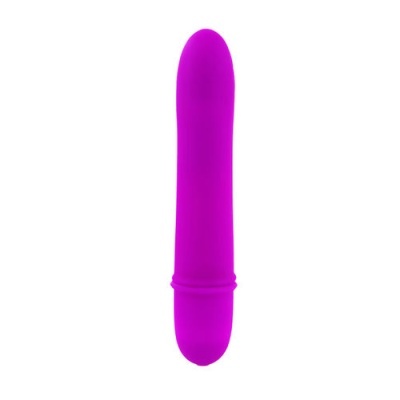 Vibrador cor de rosa liso com anilhas na parte inferior