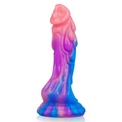 Escultura colorida em silicone com textura ondulada