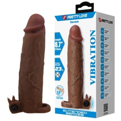 Dildo castanho com textura realista e caixa da Pretty Love Xerxes