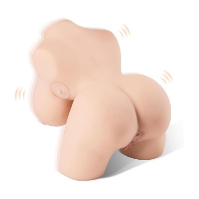 Figura anatómica de parte inferior do corpo humano em cor de pele sobre fundo branco