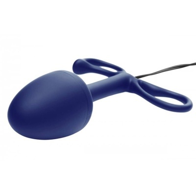 Balão azul com cabo preto e suporte azul