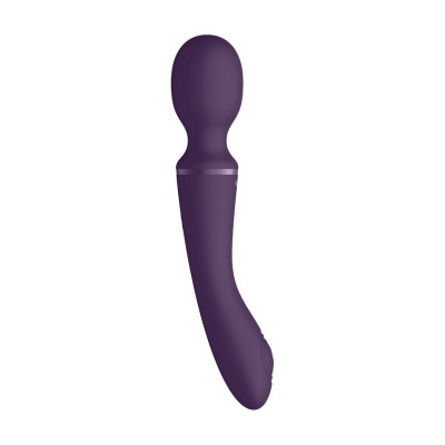 vibrador roxo de silicone com cabo curvado