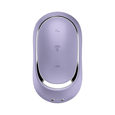 Abrepuertas inteligente em cor lavanda com detalhes cromados e ícones em relevo