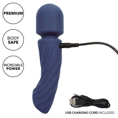 Vibrador azul escuro com cabo USB