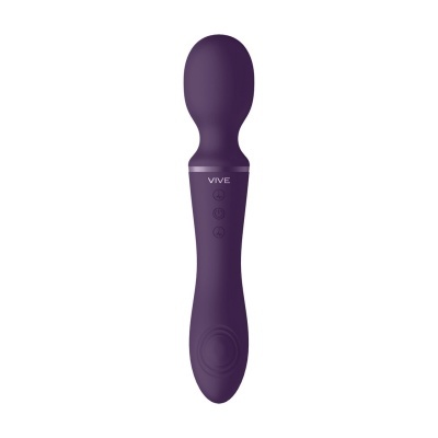 Vibrador massageador roxo com botões de controlo