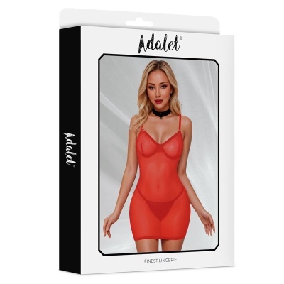 Embalagem de lingerie Adalet com mulher usando vestido vermelho transparente