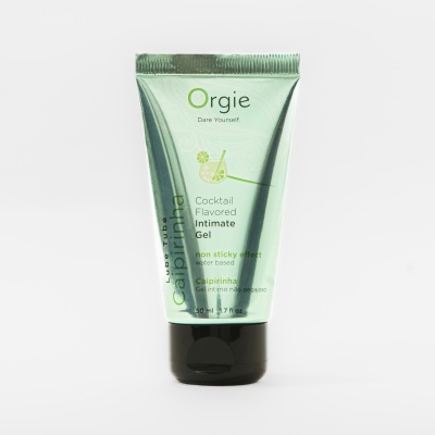 Frasco plástico verde e preto brilhante de gel íntimo Caipirinha Orgie