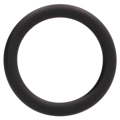 Anel circular preto de material emborrachado com fundo branco