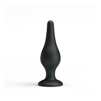 Plug anal preto fosco com base larga