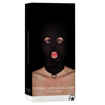 Máscara balaclava preta de malha com d-ring