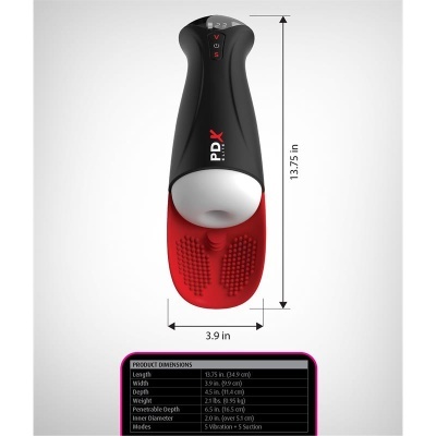 Dispositivo negro e vermelho com base texturizada e visor digital