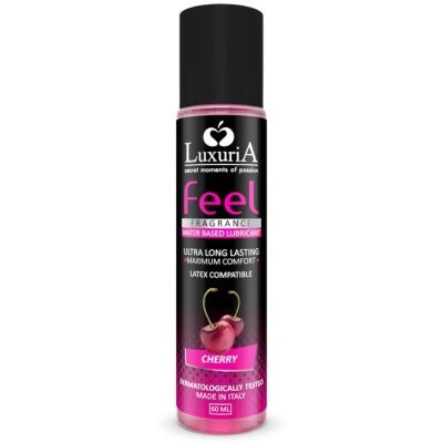 Frasco de lubrificante à base de água com fragrância de cereja da marca Luxuria