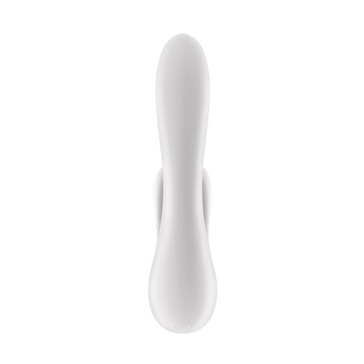 Dispositivo branco curvo com formato alongado visto de cima