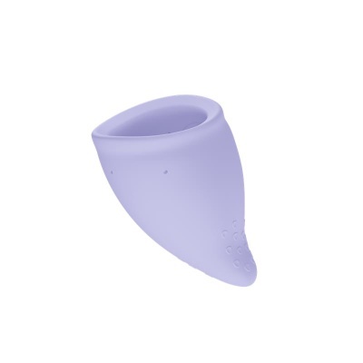 Dispositivo de silicone lilás com textura em relevo