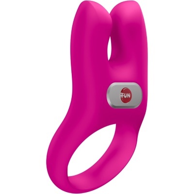 Anel vibratório rosa com botão FUN