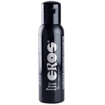Frasco preto de gel corporal lubrificante EROS de silicone clássico