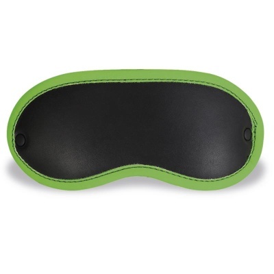 Máscara de dormir preta com contorno verde