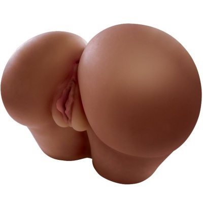 Masturbador masculino castanho em silicone com detalhes anatómicos