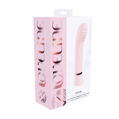 Embalagem de vibrador rosa DIVINE com textura nervurada