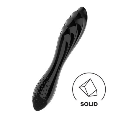 Produto preto alongado com texturas e símbolo SOLID