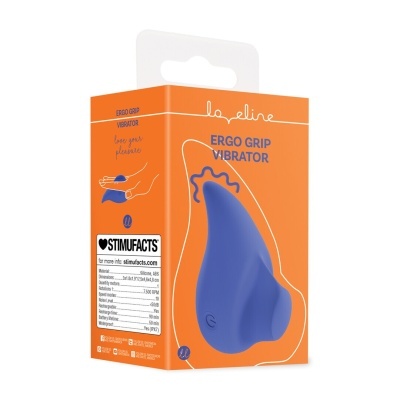 Embalagem de vibrador ergonómico azul em silicone e ABS