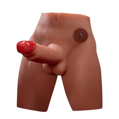 Figura realista em silicone de pernas e genitais masculinos