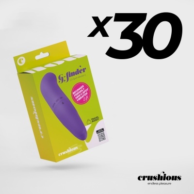 Caixa de vibrador roxo com texto G-Spot Finder