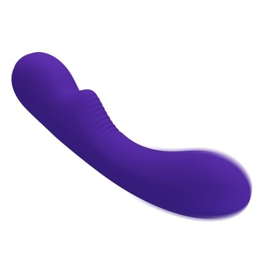 Vibrador rígido em silicone roxo com ranhuras na parte curva