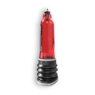 Dispositivo vermelho e preto com base segmentada e etiqueta lateral