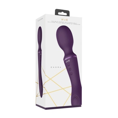 Embalagem com vibrador roxo de silicone VIVE ENORA