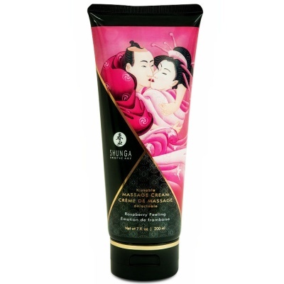 Tubo de creme de massagem Shunga com ilustração de casal em estilo japonês