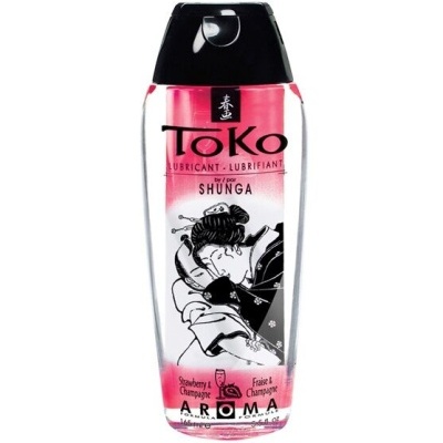 Frasco de lubrificante rosa ToKo com design japonês e tampa preta
